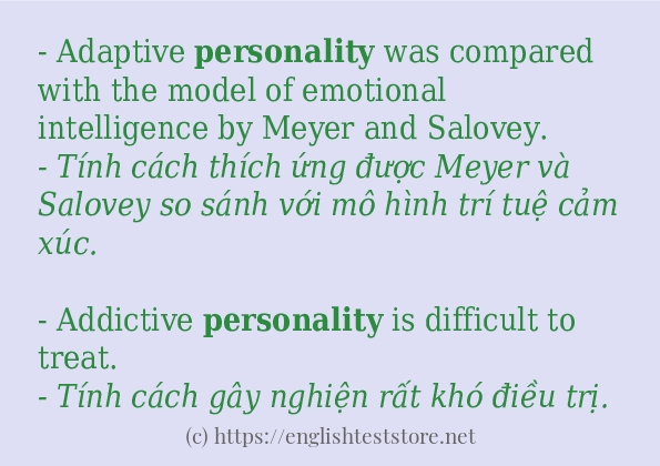 Cách dùng và câu ví dụ của từ personality