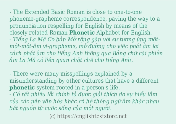 Cách dùng và câu ví dụ của từ phonetic