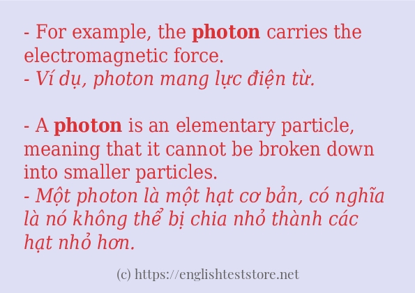 Cách dùng và câu ví dụ của từ photon