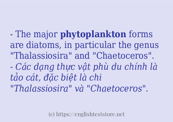 Cách dùng và câu ví dụ của từ phytoplankton