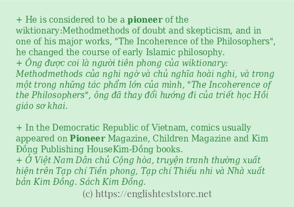 Cách dùng và câu ví dụ của từ pioneer