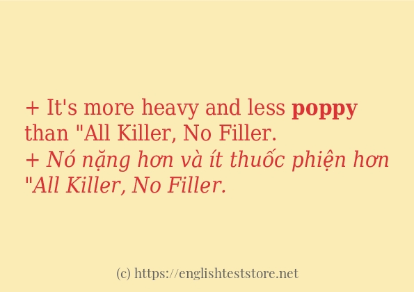 Cách dùng và câu ví dụ của từ poppy