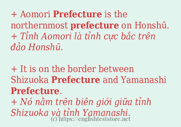 Cách dùng và câu ví dụ của từ prefecture