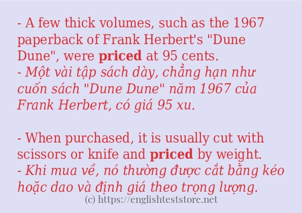 Cách dùng và câu ví dụ của từ priced