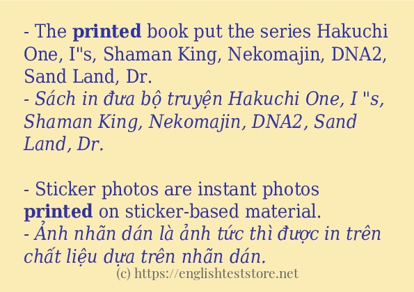 Cách dùng và câu ví dụ của từ printed