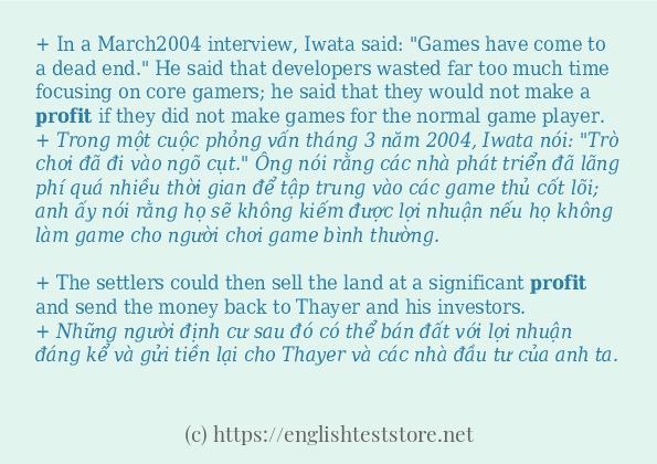Cách dùng và câu ví dụ của từ profit