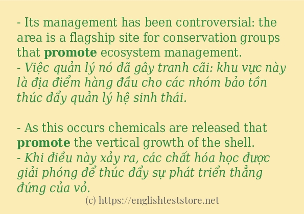 Cách dùng và câu ví dụ của từ promote
