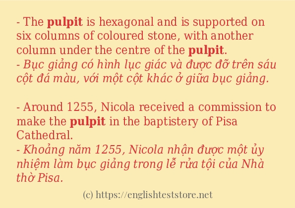 Cách dùng và câu ví dụ của từ pulpit
