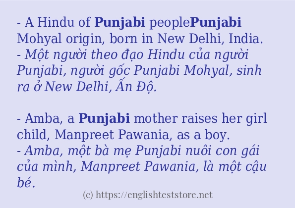 Cách dùng và câu ví dụ của từ punjabi Cách dùng và câu ví dụ của từ punjabi