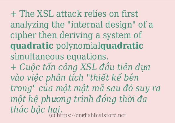Cách dùng và câu ví dụ của từ quadratic