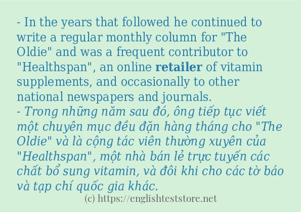 Cách dùng và câu ví dụ của từ retailer Cách dùng và câu ví dụ của từ retailer