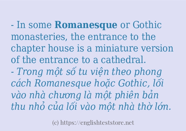 Cách dùng và câu ví dụ của từ romanesque