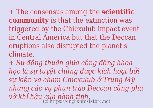 Cách dùng và câu ví dụ của từ scientific community Cách dùng và câu ví dụ của từ scientific community