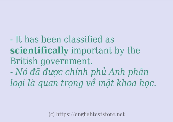 Cách dùng và câu ví dụ của từ scientifically
