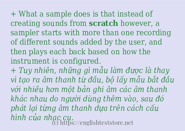 Cách dùng và câu ví dụ của từ scratch