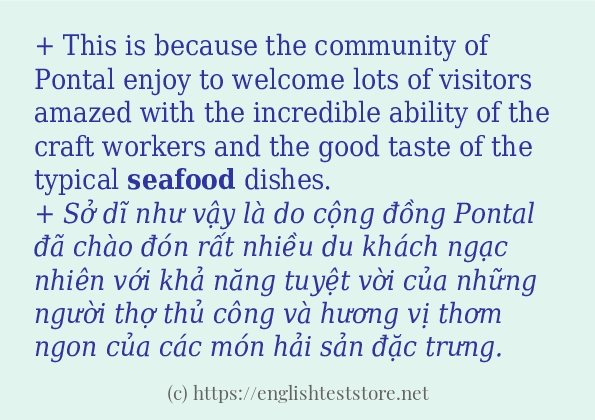 Cách dùng và câu ví dụ của từ seafood