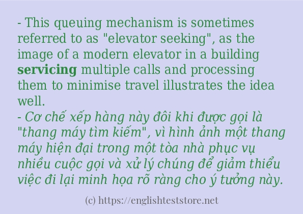 Cách dùng và câu ví dụ của từ servicing