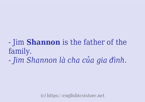 Cách dùng và câu ví dụ của từ shannon