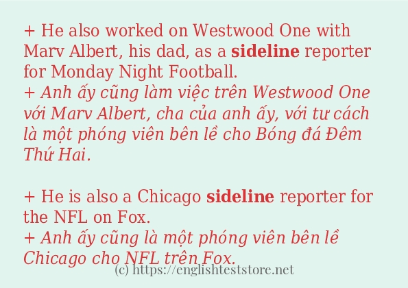 Cách dùng và câu ví dụ của từ sideline