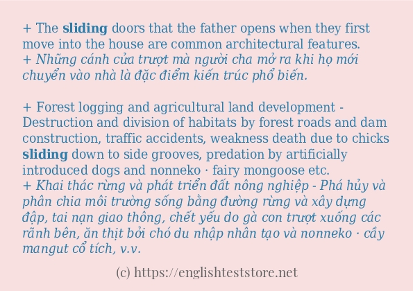 Cách dùng và câu ví dụ của từ sliding