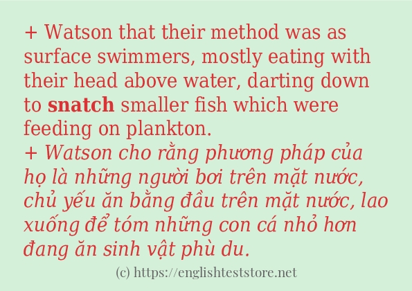 Cách dùng và câu ví dụ của từ snatch Cách dùng và câu ví dụ của từ snatch