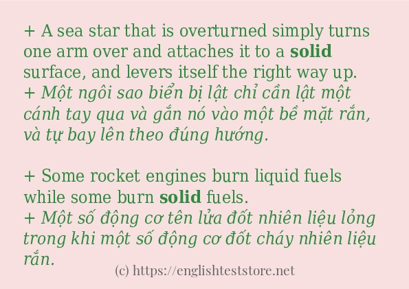 Cách dùng và câu ví dụ của từ solid