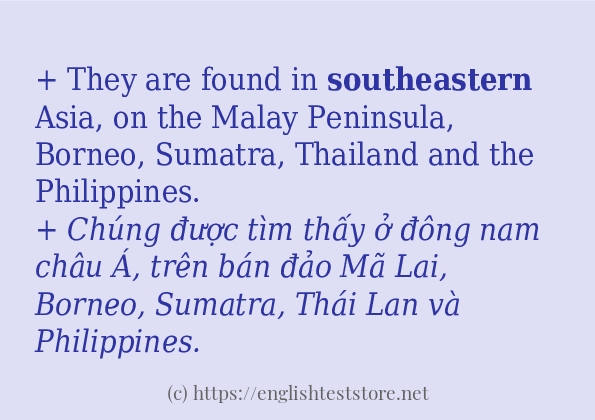 Cách dùng và câu ví dụ của từ southeastern