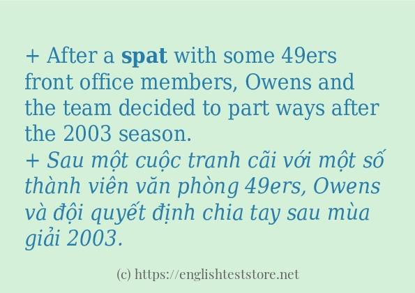 Cách dùng và câu ví dụ của từ spat Cách dùng và câu ví dụ của từ spat