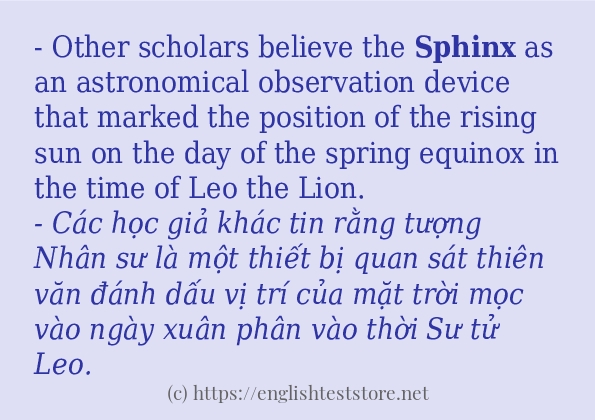 Cách dùng và câu ví dụ của từ sphinx