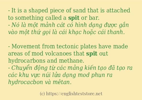 Cách dùng và câu ví dụ của từ spit