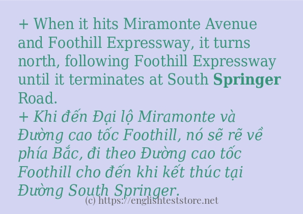 Cách dùng và câu ví dụ của từ springer