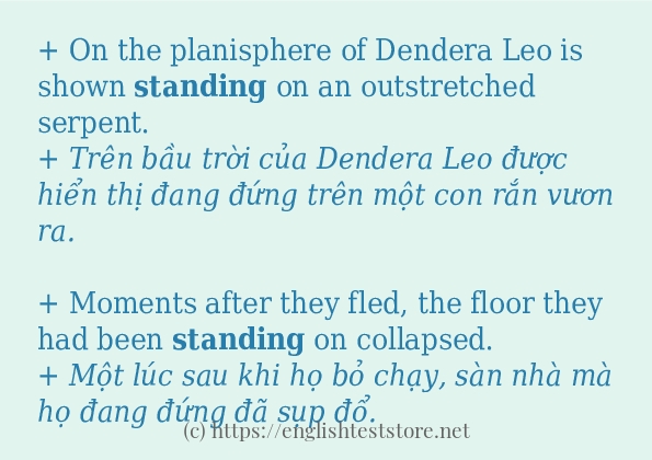 Cách dùng và câu ví dụ của từ standing