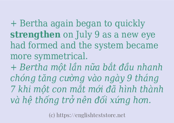 Cách dùng và câu ví dụ của từ strengthen