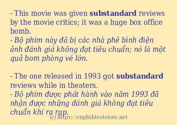 Cách dùng và câu ví dụ của từ substandard