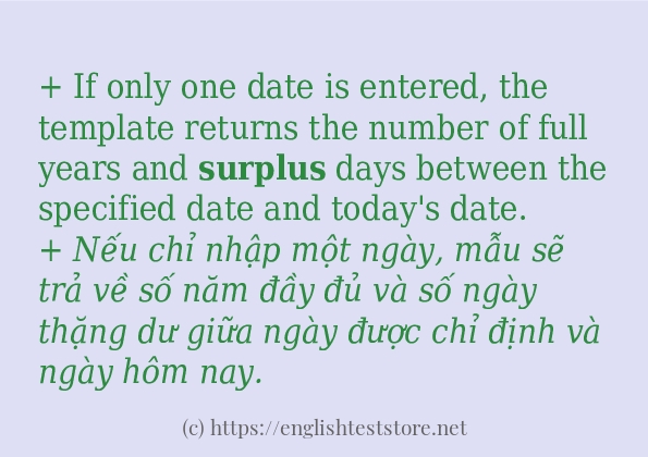 Cách dùng và câu ví dụ của từ surplus