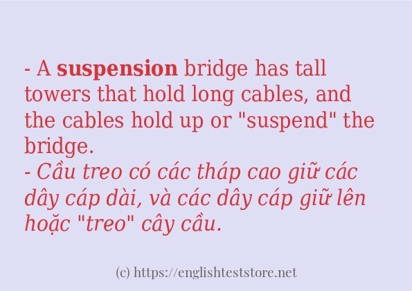 Cách dùng và câu ví dụ của từ suspension