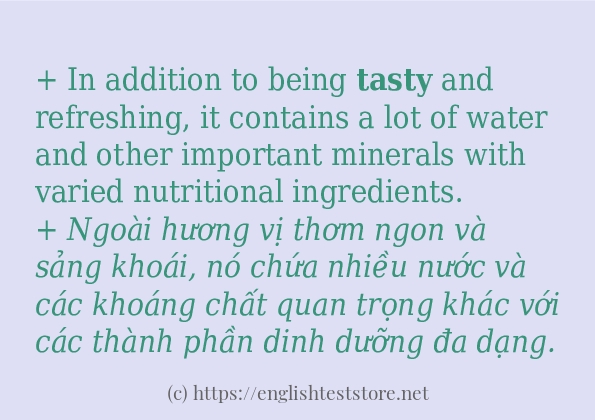 Cách dùng và câu ví dụ của từ tasty