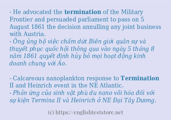 Cách dùng và câu ví dụ của từ termination