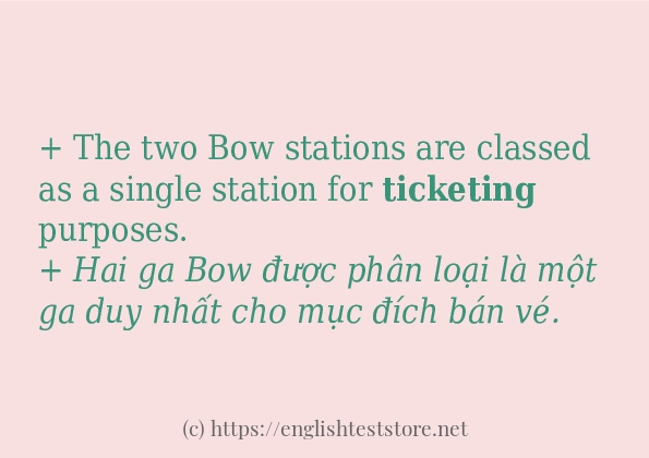 Cách dùng và câu ví dụ của từ ticketing