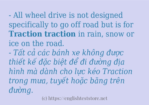 Cách dùng và câu ví dụ của từ traction