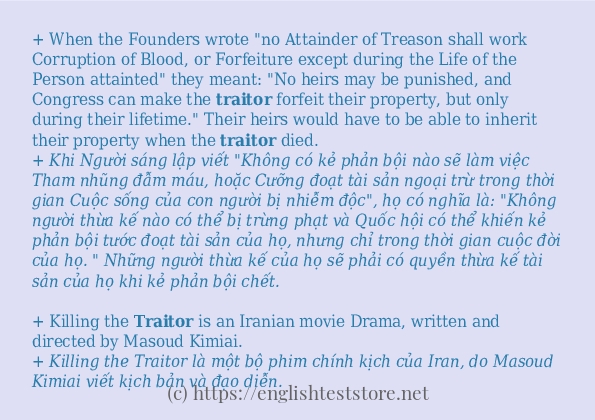 Cách dùng và câu ví dụ của từ traitor