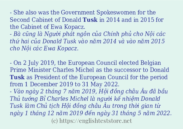 Cách dùng và câu ví dụ của từ tusk