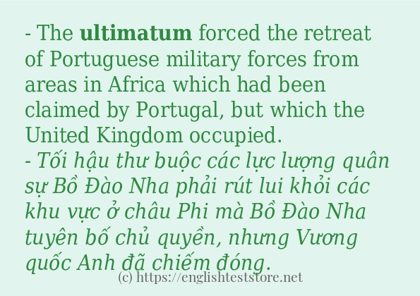 Cách dùng và câu ví dụ của từ ultimatum