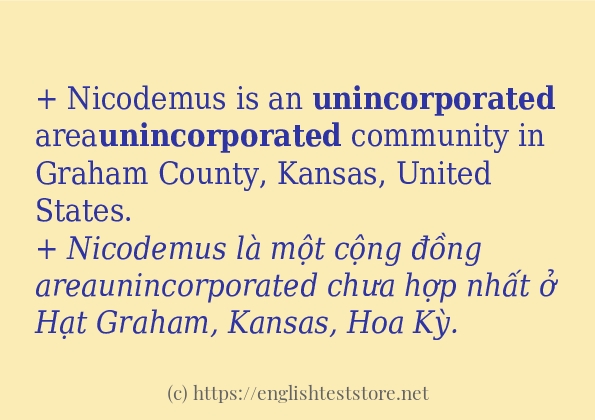 Cách dùng và câu ví dụ của từ unincorporated Cách dùng và câu ví dụ của từ unincorporated
