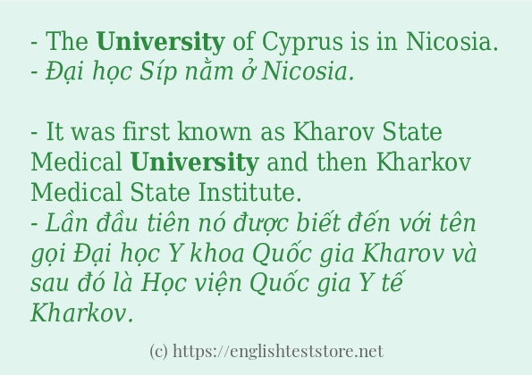 Cách dùng và câu ví dụ của từ university Cách dùng và câu ví dụ của từ university
