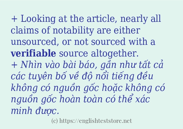 Cách dùng và câu ví dụ của từ verifiable Cách dùng và câu ví dụ của từ verifiable