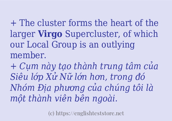 Cách dùng và câu ví dụ của từ virgo