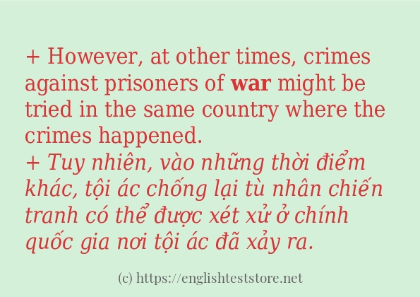 Cách dùng và câu ví dụ của từ war