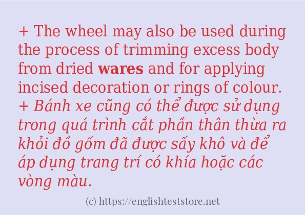 Cách dùng và câu ví dụ của từ wares