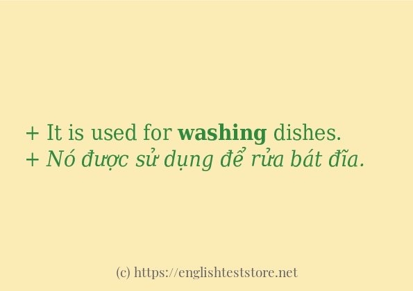 Cách dùng và câu ví dụ của từ washing